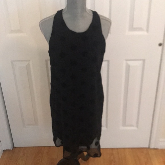Xhilaration High Neck Black Polka Dot Dress - Picture 1 of 8